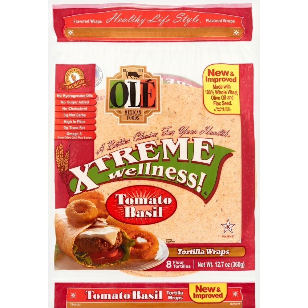 Ole Xtreme Wellness Tomato Basil Wraps, 12.7 Oz
