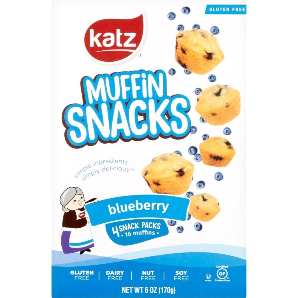 Katz Muffin Snacks Blueberry, 6 Oz