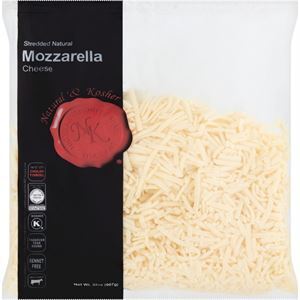 Natural & Kosher Shredded Mozzarella Cheese, 2 Lbs