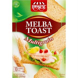 Paskesz Melba Toast Multigrain, 7 Oz