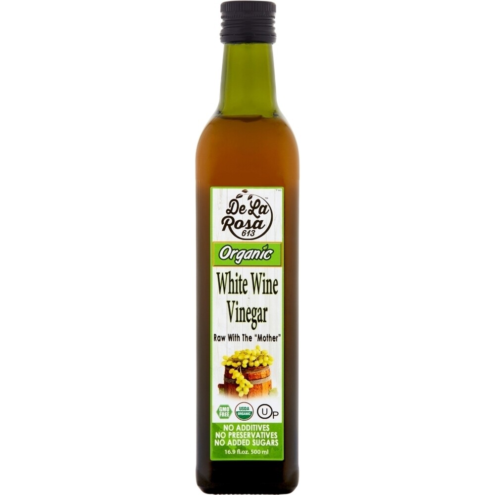 De La Rosa Italian White Wine Vinegar Organic, 16.9 Oz
