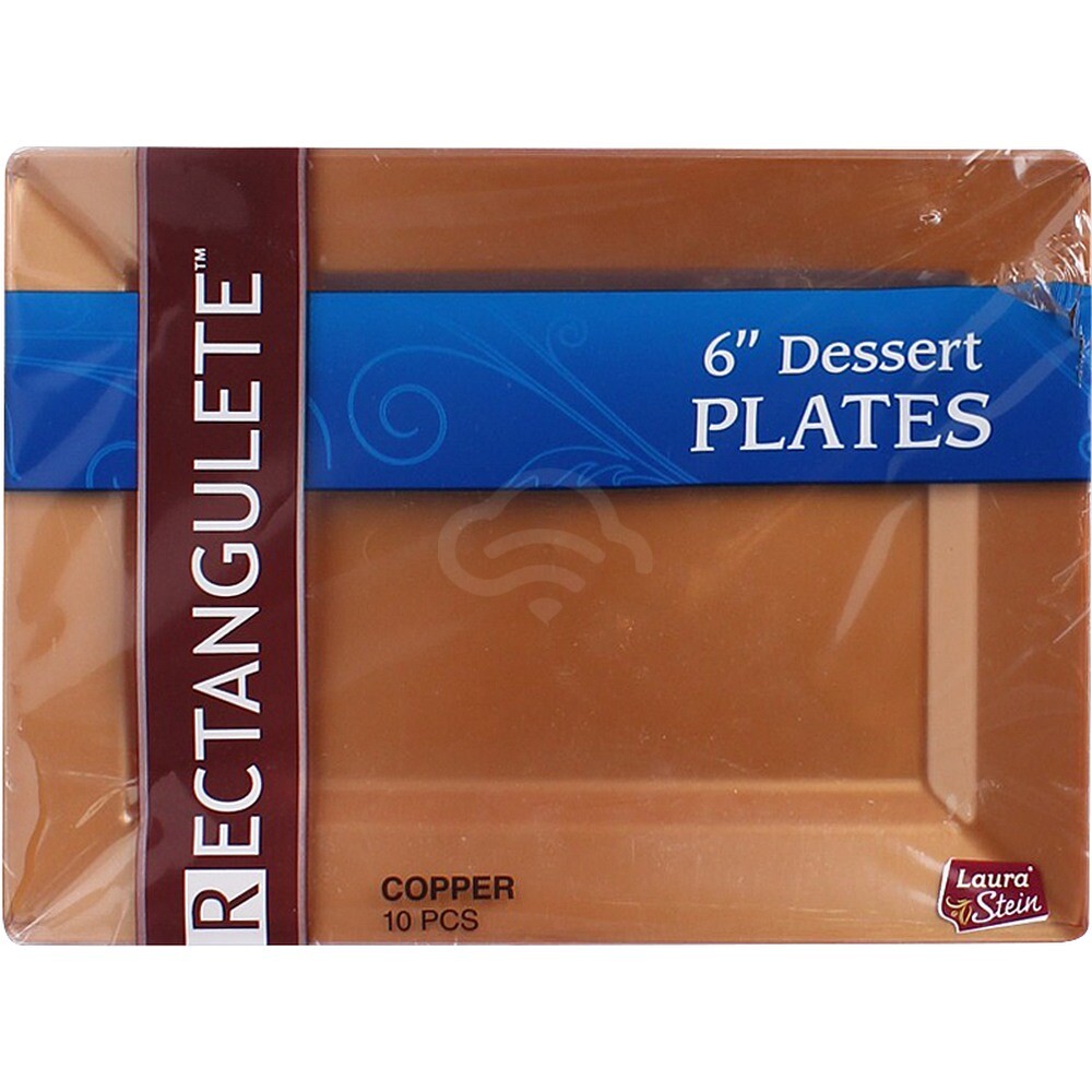Squarete Rectangulete 6"" Copper Desert Plate, 10 Ct