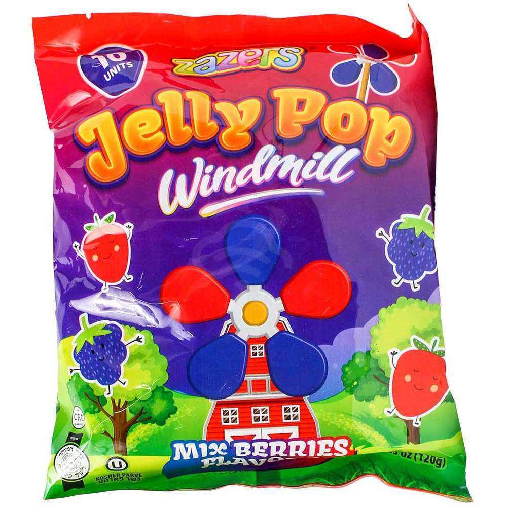 Zazers Windmill Jelly Pop Mixed Berry, 4.23 Oz