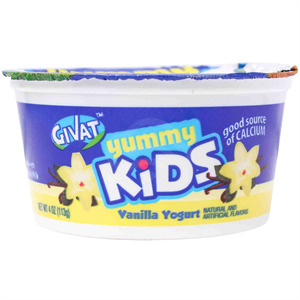 Givat Yummy Kids Yogurt Vanilla, 4 Oz