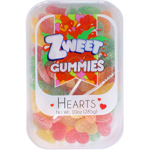 Zweet Gummy Sour Hearts, 10 Oz