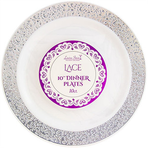 Lace Series 10" White/Silver Plate