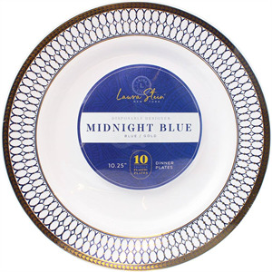 Midnight Blue 10"" Blue/Gold Plate