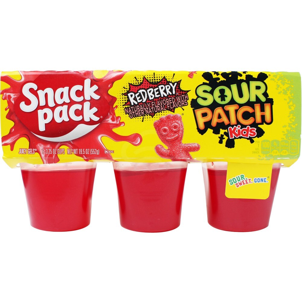 Snack Pack Gel Red Sour Patch, 19.5 Oz