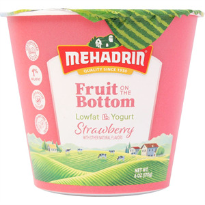 Mehadrin Strawberry Yogurt, 7 Oz