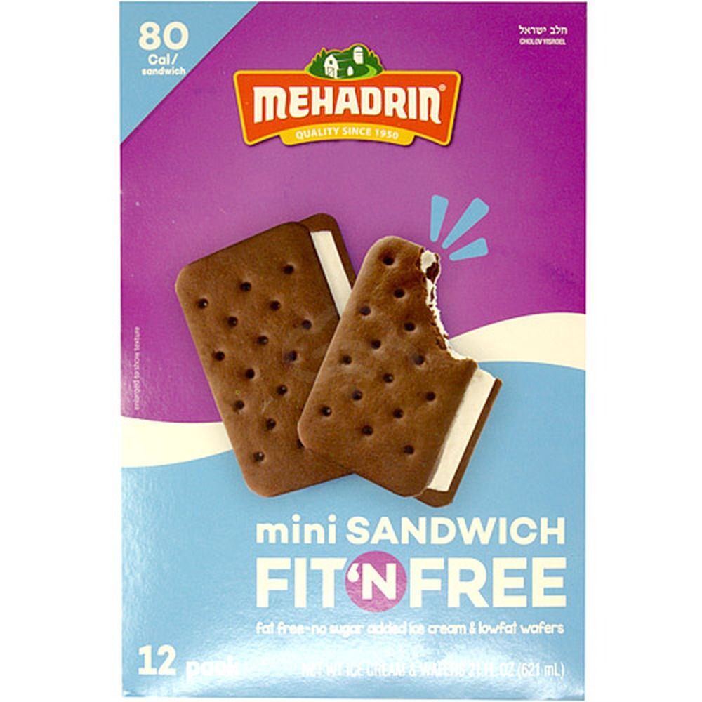 Mehadrin Mini Vanilla Sandwhich Ice Cream, 12 Ct