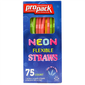 Pro Pasck Propack Neon Flex Strawes Kosher Passove, 1 75
