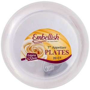 Embellish 7" Crystal Plates, 20 Ct