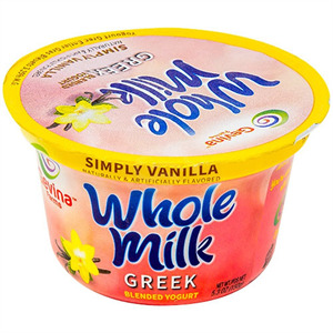 Gevina Whole Milk Greek Vanilla Yogurt, 5.3 Oz