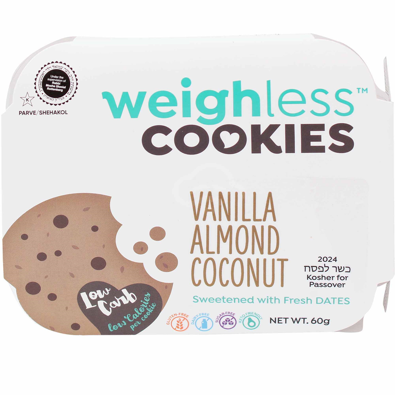 Weighless Cookies Almond Vanilla Coconut Cookie, 6 Ct