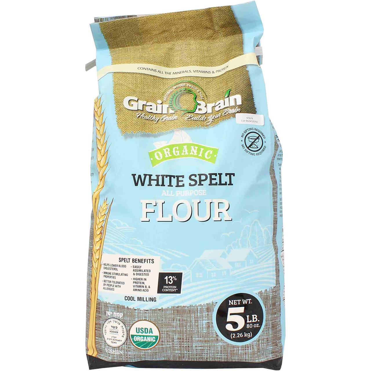 Grain Brain White Spelt Flour, 5 Lb