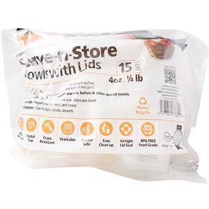 Patchke Disposable Bowls With Lid 4Oz, 15 Ct