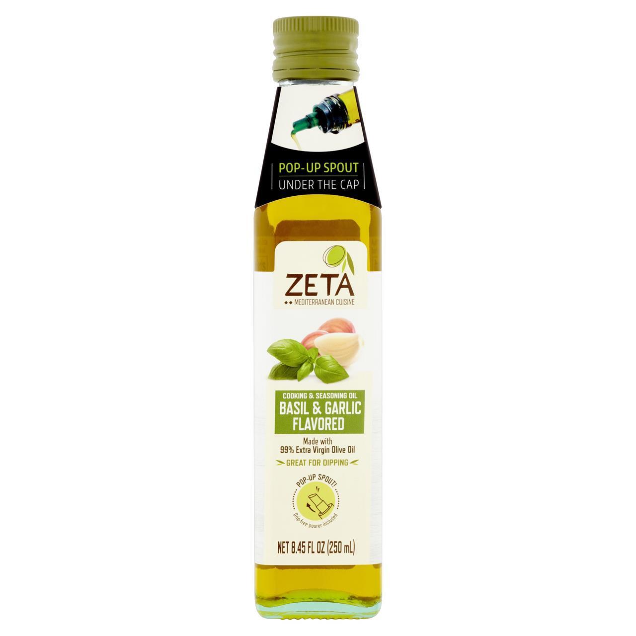 Zeta Extra Virgin Olive Oil W/Basil Garlic, 250 Ml | GrandAndEssex