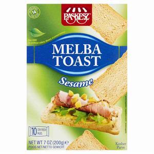 Paskesz Melba Toast Sesame, 7 Oz