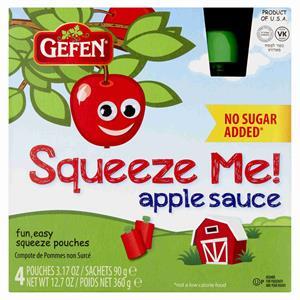 Gefen Apple Sauce Natural Pouch, 3.17 Oz