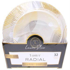 Decor Luster Radial Combo White/Gold, 32 Ct