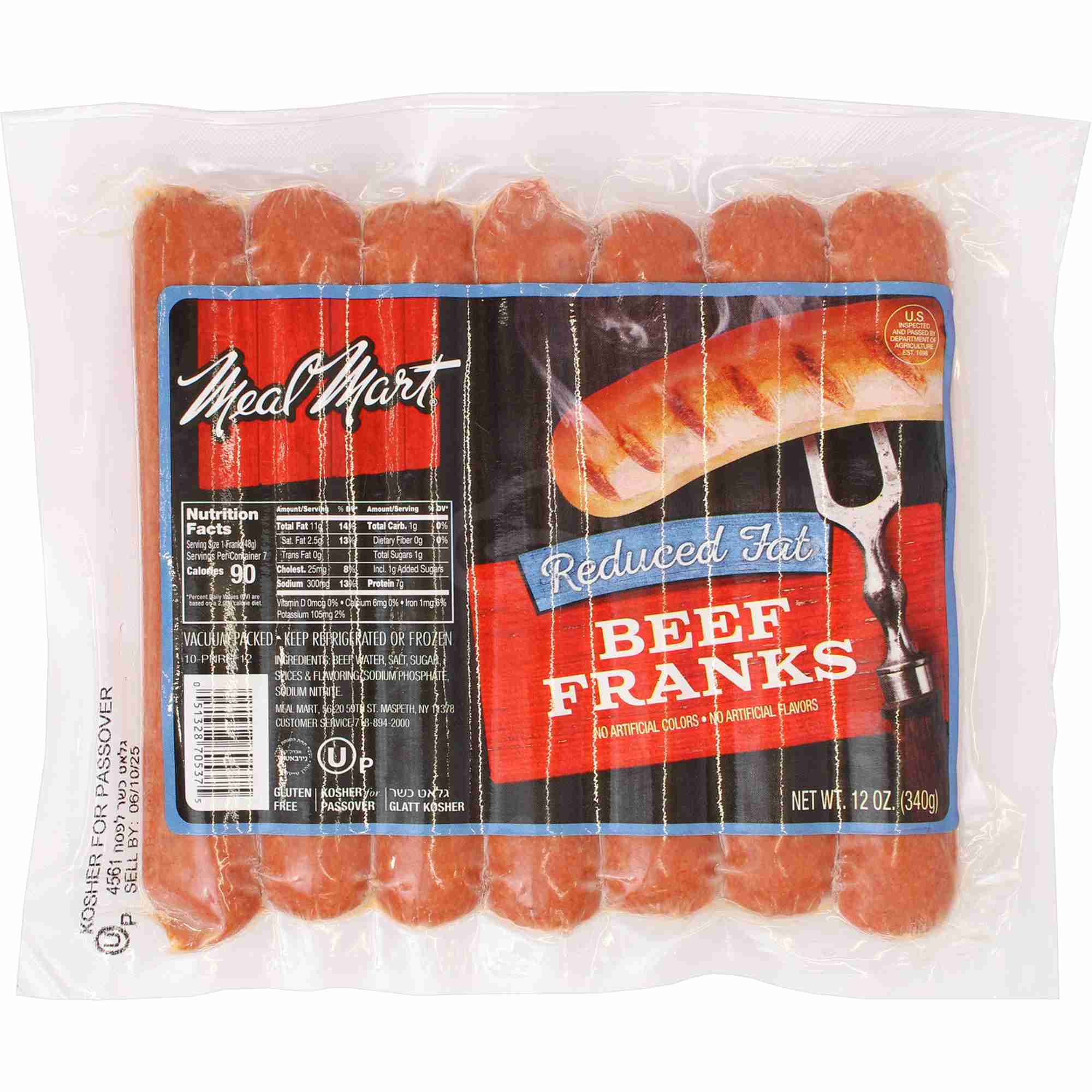 Meal Mart Beef Franks Reduced Fat Kp, 12 Oz